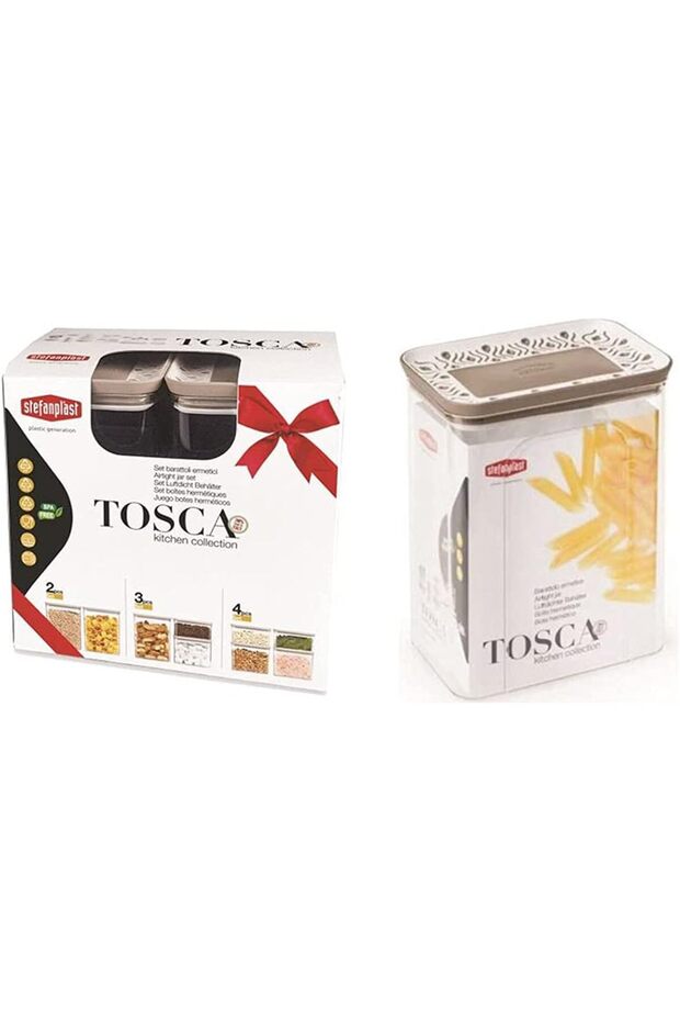 3 pcs set rectangular airtight jar white - light dove grey plus