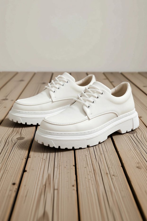 Men's Lace-Up Casual Classic Sneakers with Leather-Look Soles, Orthopedic Construction, Comfortable Fit