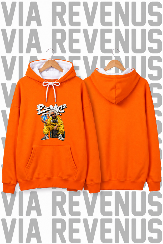Einstein-Printed Unisex Oversized Hoodie