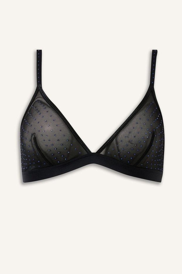 Polka Dot Tulle Triangle Bra I5882Ax26Au