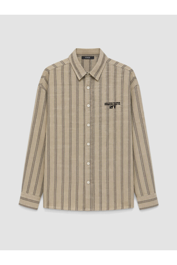 XSID Embroidered Striped Men's Shirt
