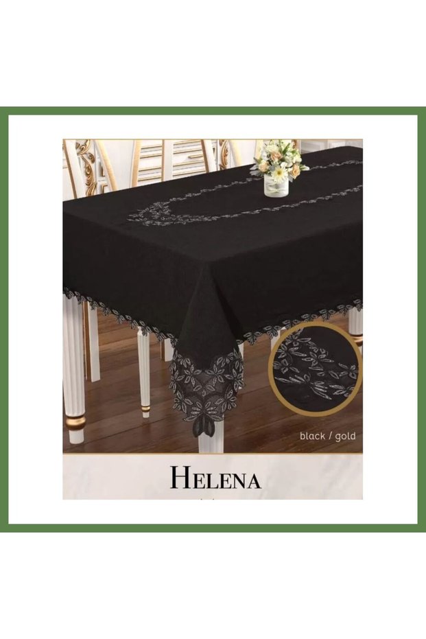Helena Model Linen Lace 155x220 cm Cream Elegant Dining Tablecloth Design HB006