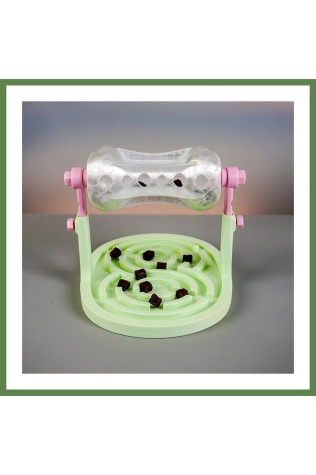 3D-Printed Maze Dog and Cat Puzzle Toy with Rotating Reward Cylinder and Slow-Feed Feature HB006