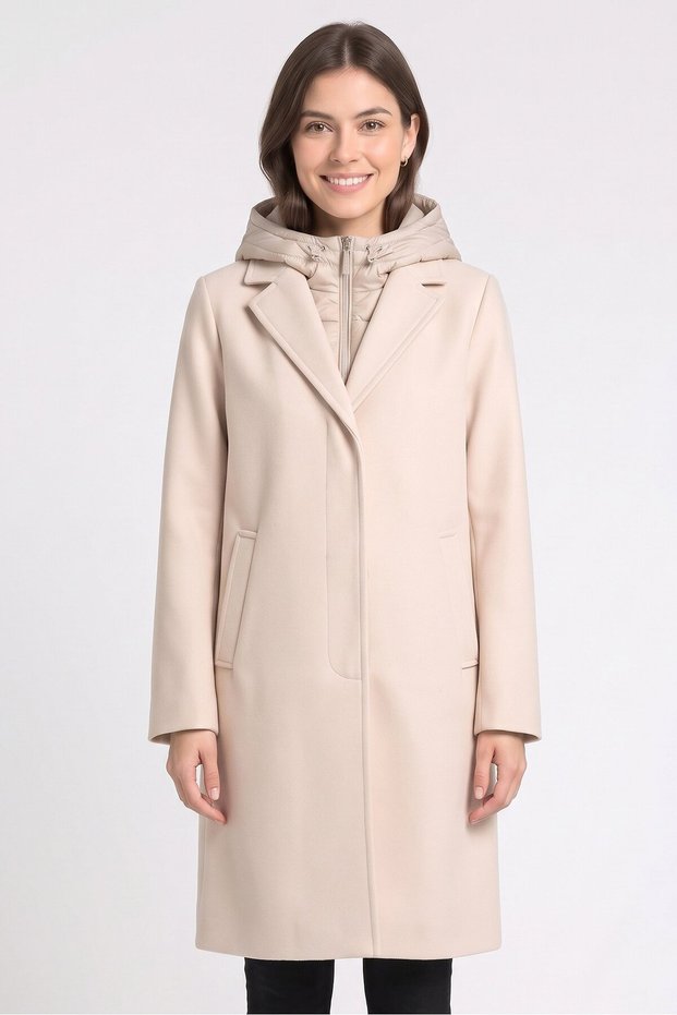 Women Textured Trench Coat, Beige