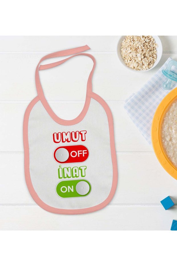 BK Kids "Umut Off" Design Pink Baby Bib - 1