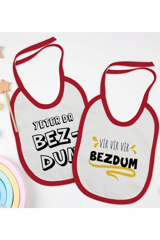 BK Kids Bezdum-Designed 2-Pack Red Baby Bib - 1 en126947