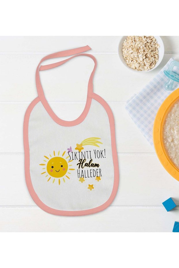 BK Kids "No Worries, My Aunt Will Take Care of It" Pink Baby Bib