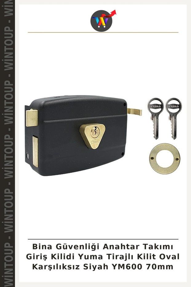Building Security Key Set Entry Lock Cylinder-Type Lock Oval Non-Counterplate Black YM600 70mm