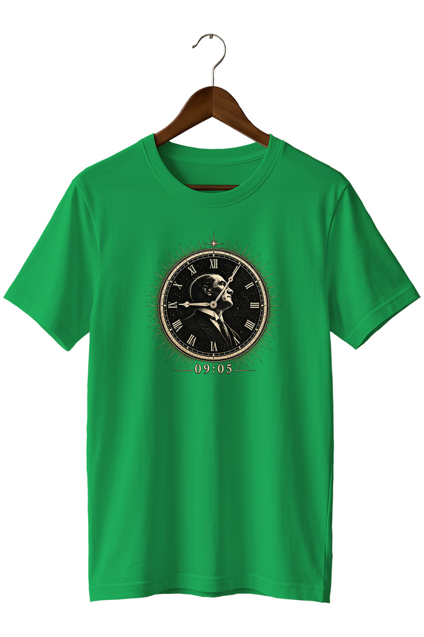 November 10, Atatürk, 9:05 a.m. Printed Unisex T-Shirt – Republic and Atatürk Commemoration Theme