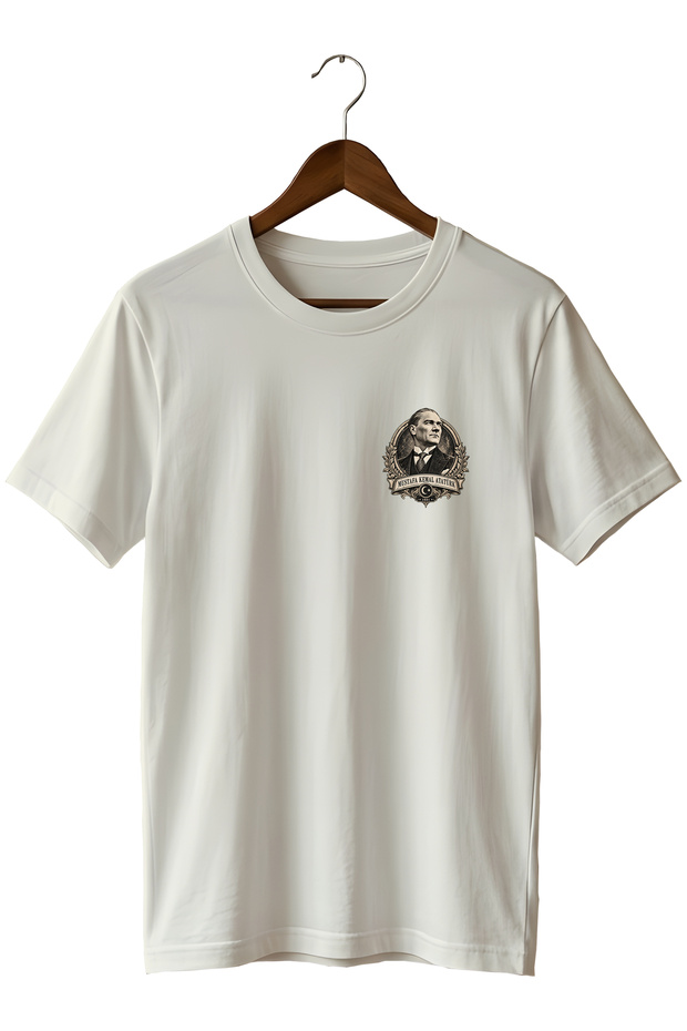 November 10 Vintage Minimalist Unisex T-Shirt with Atatürk Portrait – Mustafa Kemal Atatürk Retro Medallion Design