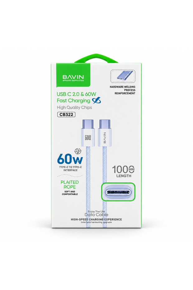 CB322 USB-C to USB-C 60W Braided Fast Charging & Data Cable