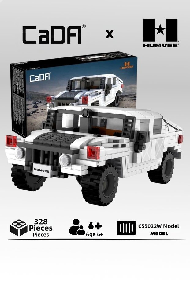 Licensed Humvee Off-Road Vehicle 328-Piece Building Block Set Made of High-Quality, BPA-Free ABS Plastic—Technical and Creative Building Blocks Toy Construction Set