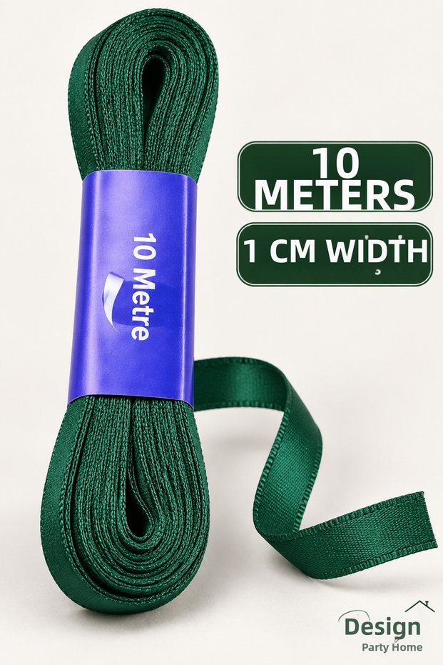 10 Meters 1 cm Ribbon for Gift Wrapping and Decorating—Pink, Blue, Red, Navy, Brown, Gold