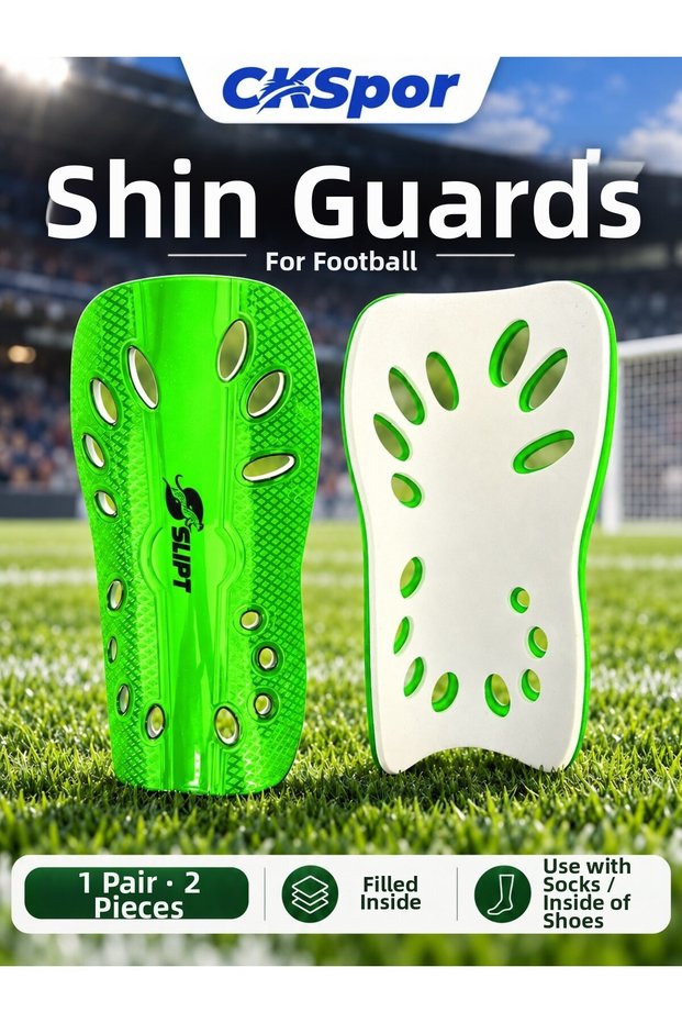 CKSpor Non-Velcro Soccer Cleats, 1 Pair, Padded Shin Guards