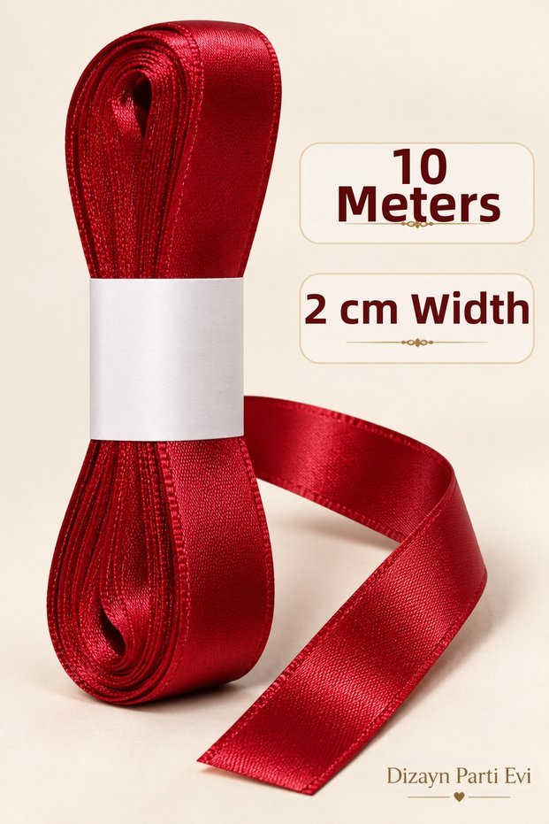 2 cm Satin Ribbon, 10 Meters—Gift Wrapping, Embellishment, and Decorative Ribbon