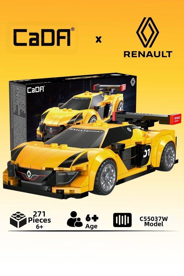 Renault RS 01 Licensed Race Car 271-Piece Set of BPA-Free, High-Quality ABS Plastic Technical Creative Building Blocks Toy Construction Set