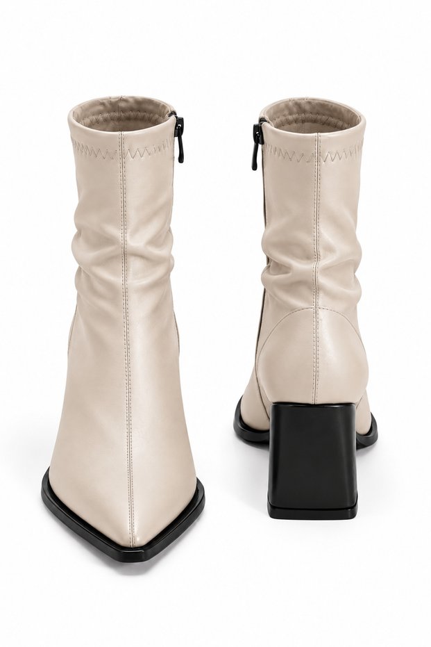Ankle Boots - Beige - Block