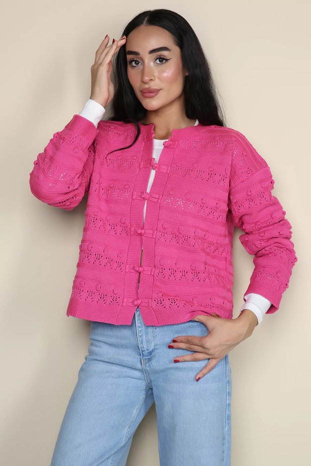 Gülseli Women's Knitted Patterned Sweater Jacket