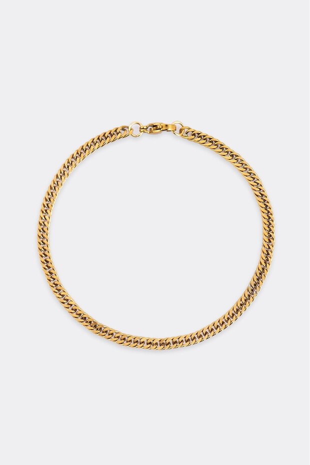 4mm Retro Gold Steel Men's Bracelet Ka1052Al