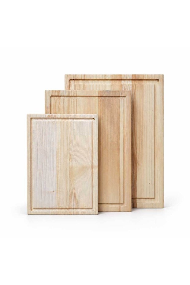 Handmade Natural Wood Cutting Board for Meat and Vegetables, Available in 3 Different Sizes.