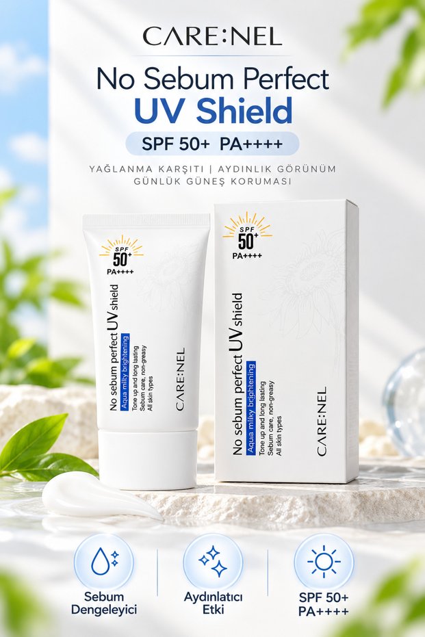 Korean Sunscreen SPF 50 - No Sebum, Waterproof for Face & Body - Sensitive, Oily Skin - Travel Size