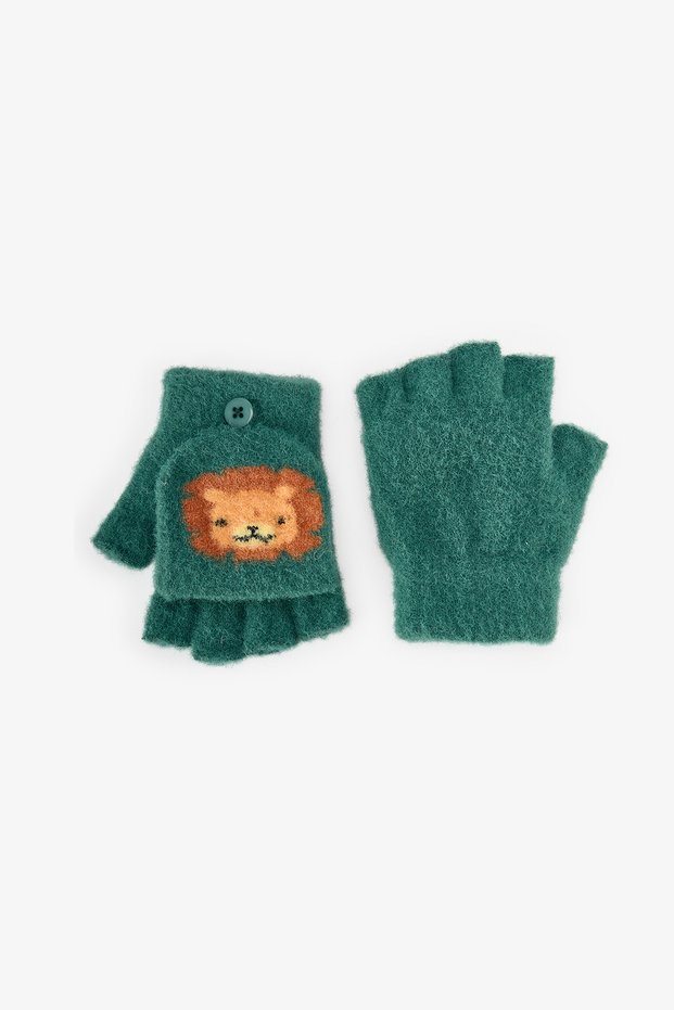 Boys' Green Lion Gloves with Lycra