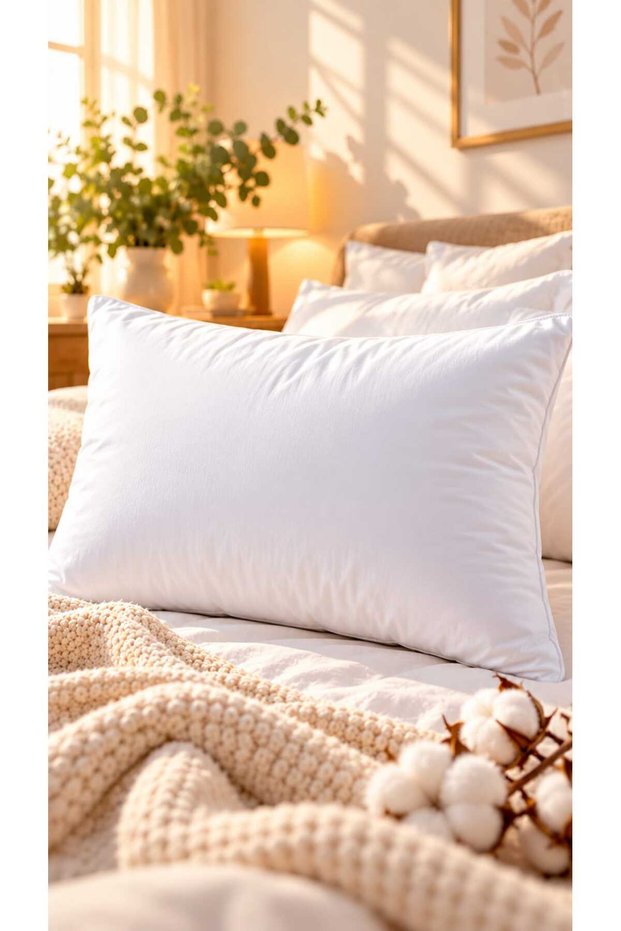 100% Cotton Pillow 50X70 cm White Natural Cotton Filled Sleeping Pillow