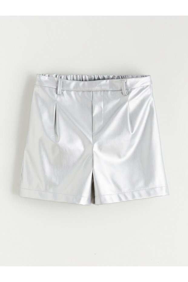 Quality Pieces from Çelebi Store Metallic Leather Look Girls' Shorts