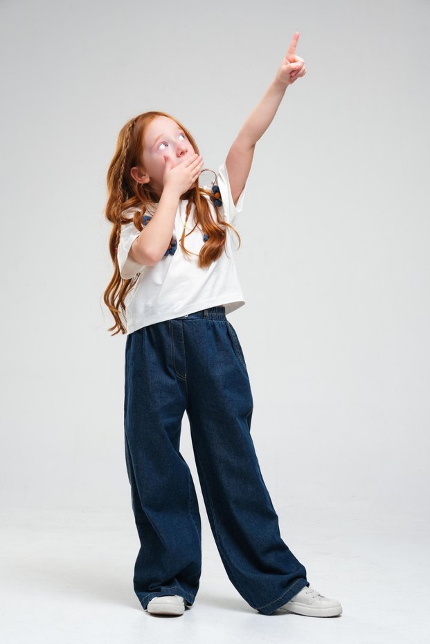 Oversize Girls' Pants - Blue