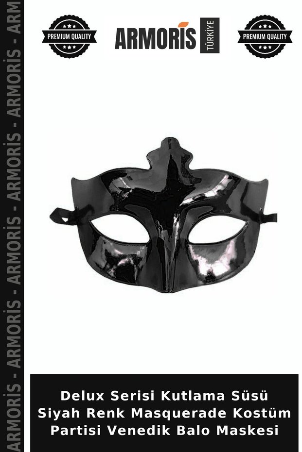 Deluxe Series Party Decoration, Black, Masquerade Costume Party, Venetian Ball Mask