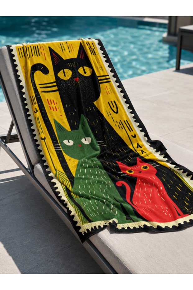 Microfiber Beach Towel | Cat | Cat | Fast Drying