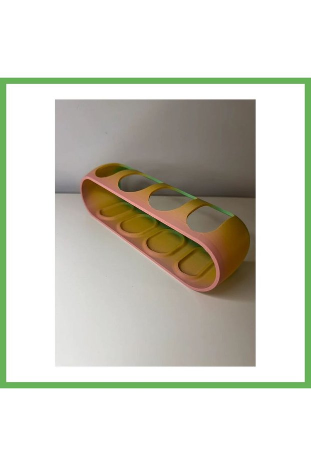 3D Printed Four-Compartment Horizontal Remote Control Stand, Oval Remote Control Holder, Desk Organizer, Color: Gen01.