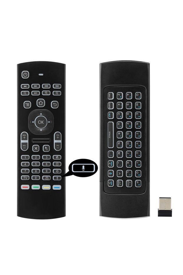 جهاز تحكم عن بعد MX3 Air Mouse مع خاصية التحكم الصوتي، لوحة مفاتيح لاسلكية صغيرة متعددة الوظائف 2.4G مع وظيفة Air Mouse