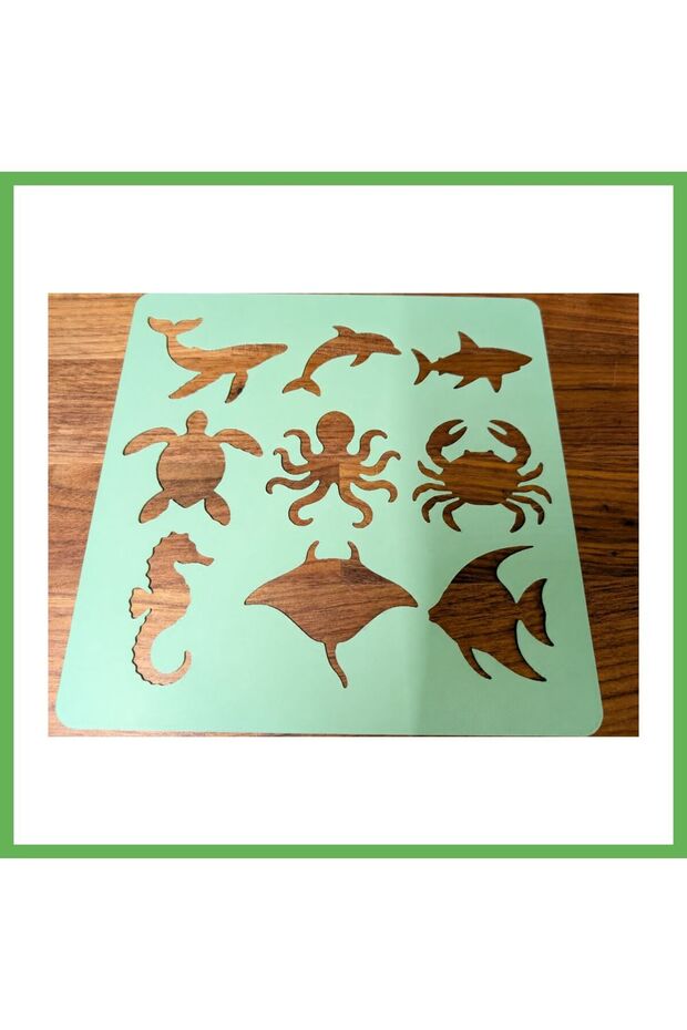 3D-Printed Marine Animals Drawing Template - Multiple Design Template - Mint GEN01