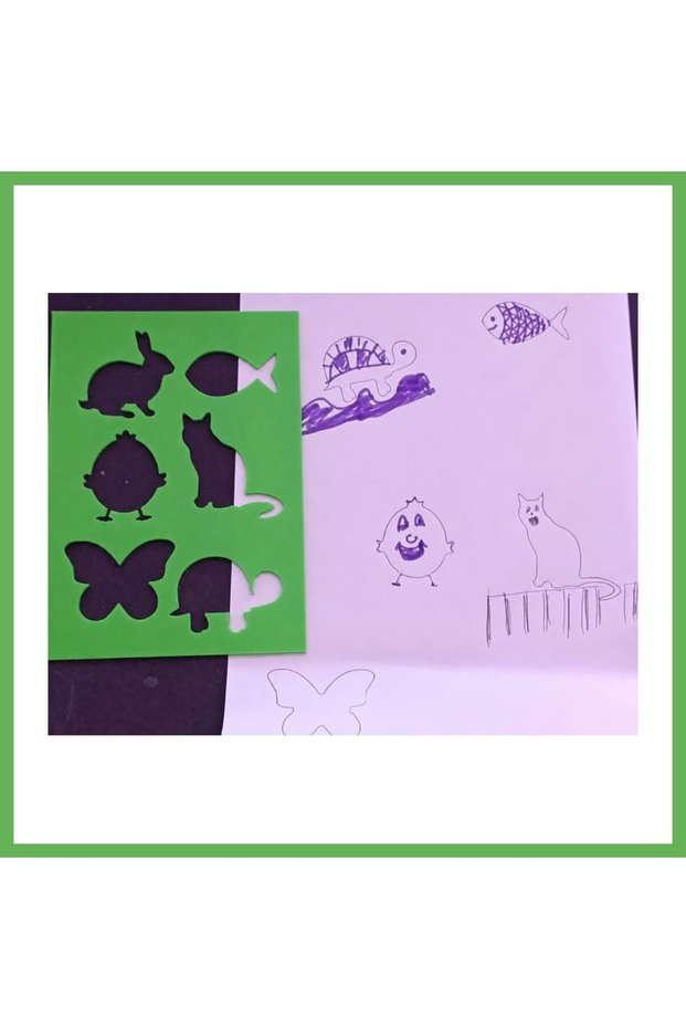3D-Printed Animal Figures Drawing Template - Multi-Design Template - Green GEN01