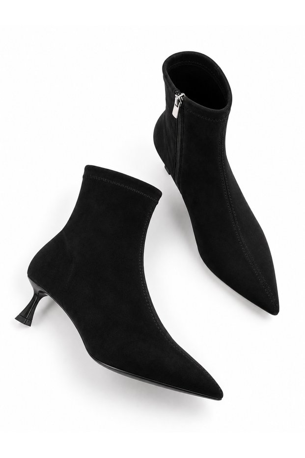 Women's Pointed Toe Zip-Up Pencil-Style Stiletto Boots