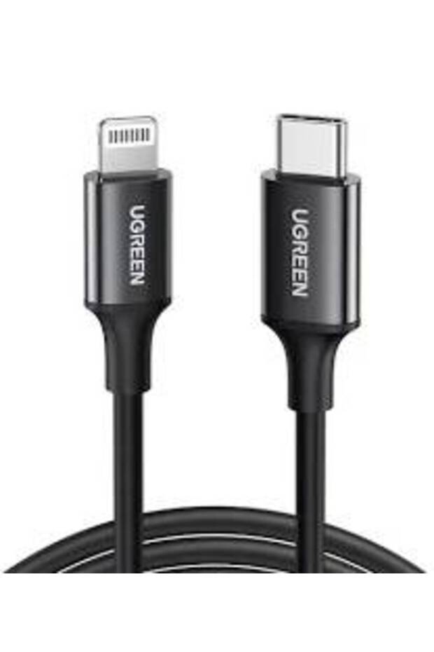 سلك شاحن يوجرين USB-C إلى آيفون بطول 1 م - أسود