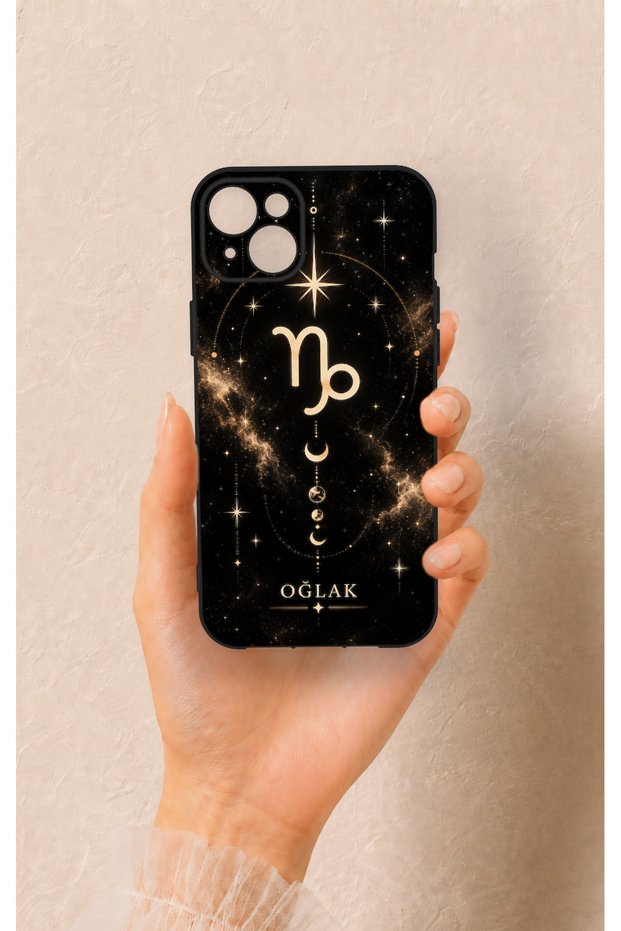 Capricorn-Themed Patterned Silicone Case Compatible with iPhone 14 Plus/15 Plus
