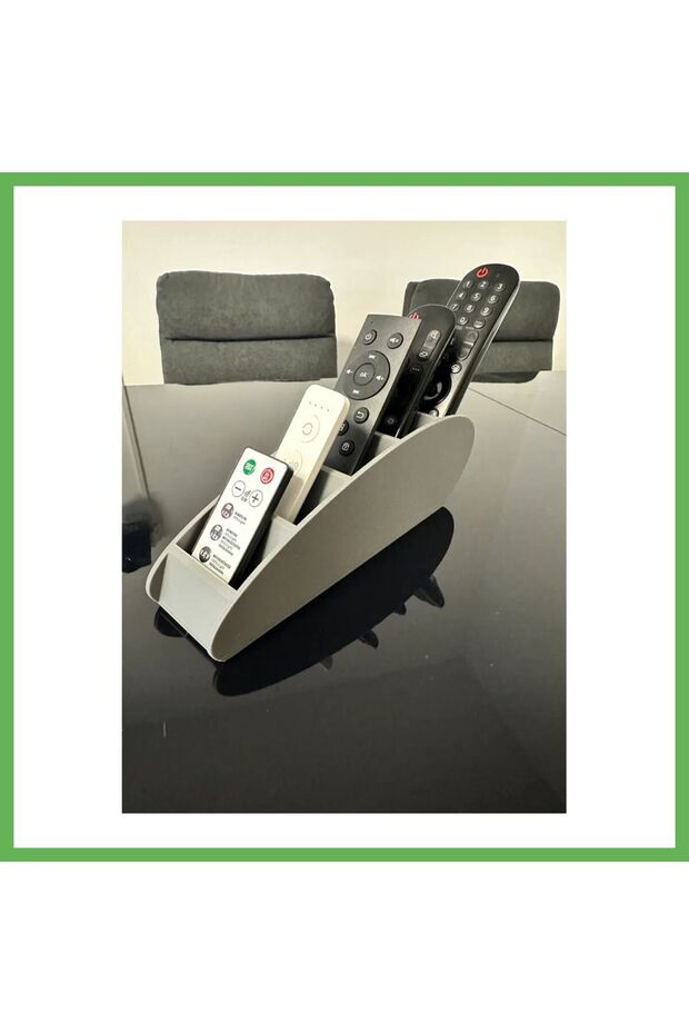 3D-Printed Five-Compartment Remote Control Stand—Modern Desktop Remote Control Organizer, Side Table, and Armrest GEN01
