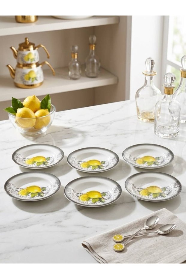 6 LI LEMON PATTERN 19 CM DEEP DINNER PLATE