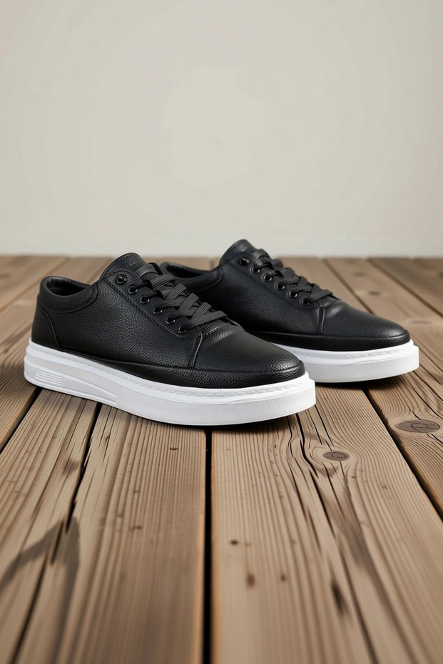 Men's Lace-Up Prime Leather Casual Shoes with Orthopedic Lining, Non-Slip Soles, Comfortable and Relaxed