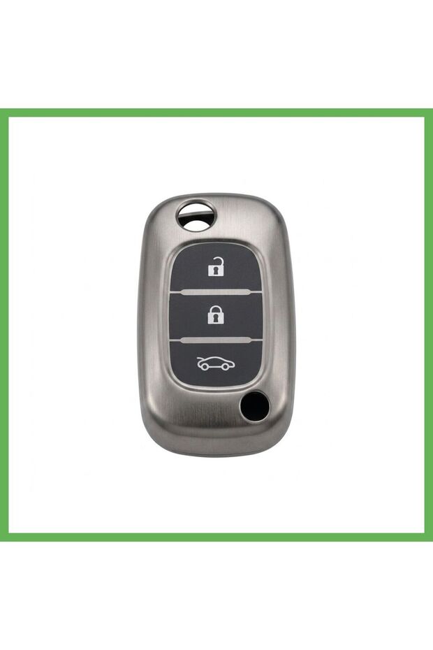 Renault Fluence Compatible Silicone Car Key Remote Keychain Case, Gray GEN01