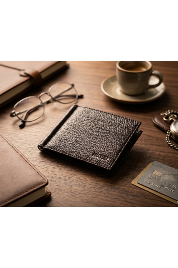 Genuine Leather Men's Wallet & Card Holder with a Clasp or Clip