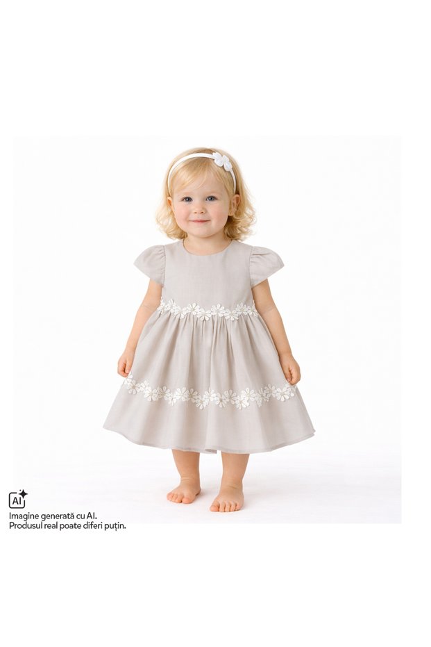Rochie copii Chicco, Bej cu model, 01694-70MFCO