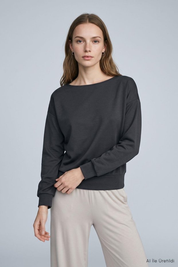 Short-Sleeved Batwing Sleeve Blouse 8750A Black