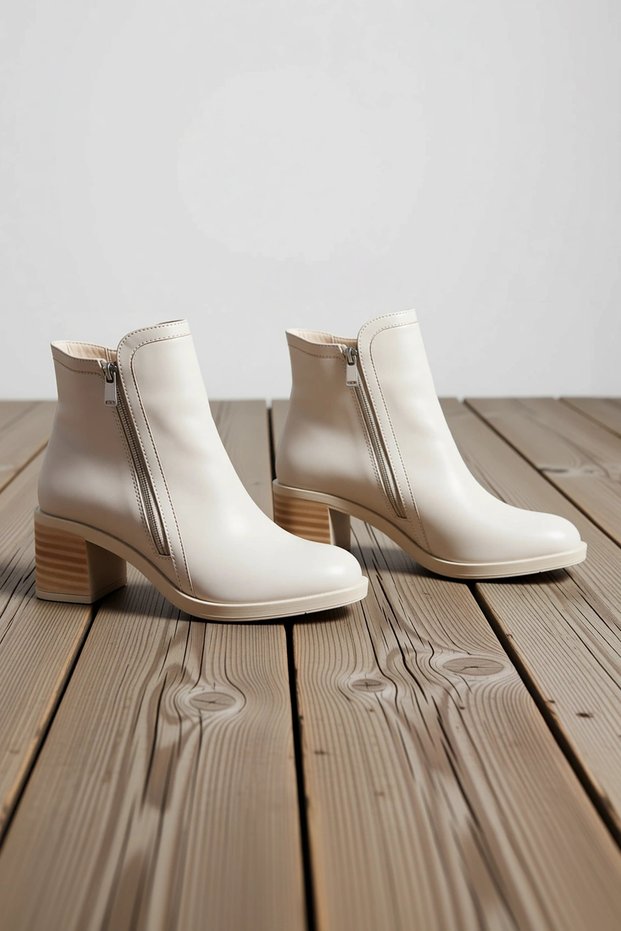 Women's Zip-Up Heel-Supported Boots with Orthopedic Support, Non-Slip Sole, and Comfortable Block Heels for Everyday Use