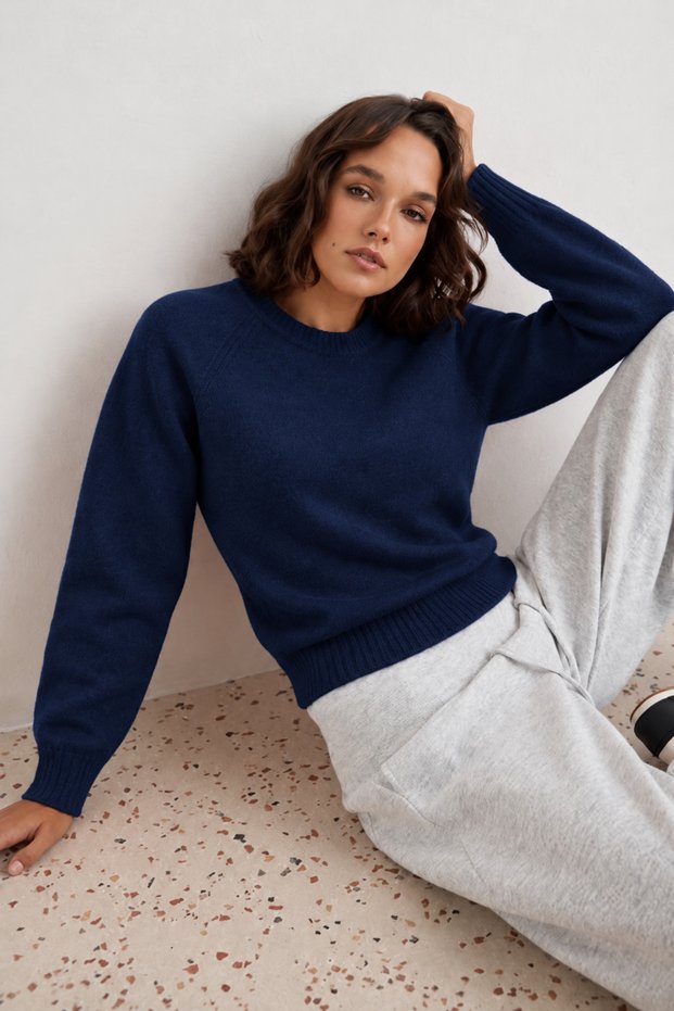 Basic Soft Textured Crew Neck Knitwear Sweater Aw26Kz00053