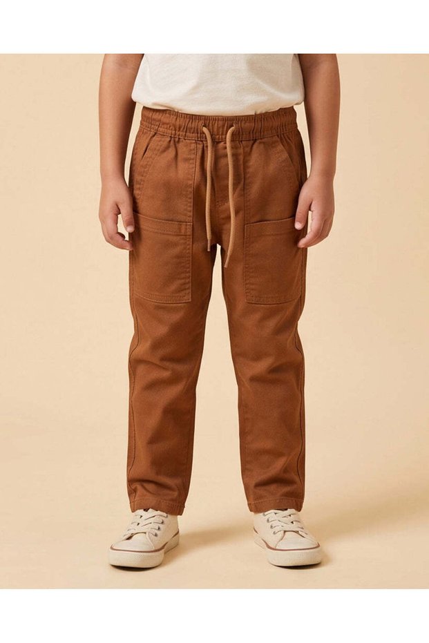 Boys Brown Cargo Trousers