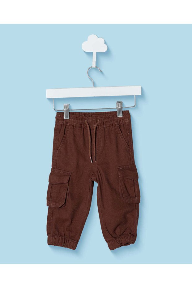 Infant Boys Brown Cargo Joggers