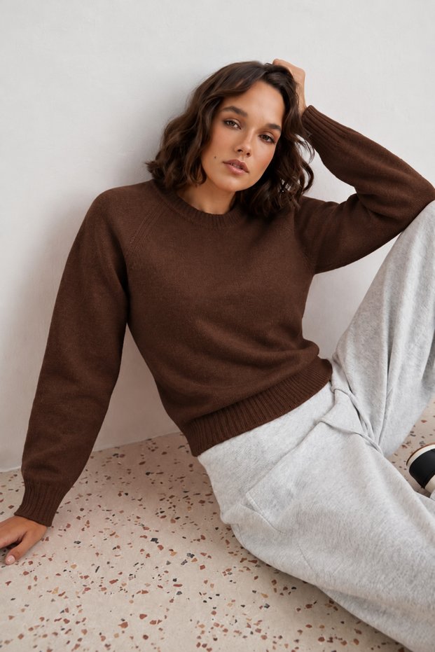 Basic Soft Textured Crew Neck Knitwear Sweater Aw26Kz00053